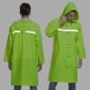imageMens Long Hooded Safety Rain Jacket Waterproof Emergency Raincoat PonchoGreen