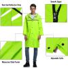 imageMens Long Hooded Safety Rain Jacket Waterproof Emergency Raincoat PonchoGreen