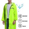 imageMens Long Hooded Safety Rain Jacket Waterproof Emergency Raincoat PonchoGreen