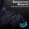 imageMens Long Hooded Safety Rain Jacket Waterproof Emergency Raincoat PonchoNavy