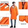 imageMens Long Hooded Safety Rain Jacket Waterproof Emergency Raincoat PonchoOrange