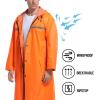 imageMens Long Hooded Safety Rain Jacket Waterproof Emergency Raincoat PonchoOrange