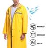 imageMens Long Hooded Safety Rain Jacket Waterproof Emergency Raincoat PonchoYellow