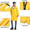 imageMens Long Hooded Safety Rain Jacket Waterproof Emergency Raincoat PonchoYellow