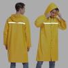 imageMens Long Hooded Safety Rain Jacket Waterproof Emergency Raincoat PonchoYellow