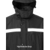 imageMens Rain Suit High Visibility Reflective Work Rain Jacket Pants for All Sport Farm Fishing MotorcycleHivis Black