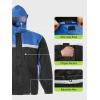 imageMens Rain Suit High Visibility Reflective Work Rain Jacket Pants for All Sport Farm Fishing MotorcycleHivis BlackRoyalblue