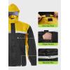 imageMens Rain Suit High Visibility Reflective Work Rain Jacket Pants for All Sport Farm Fishing MotorcycleHivis BlackYellow