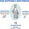 imageSaphiRose Disposable Rain Ponchos Emergency Clear PonchoKids Clear 5 Packs
