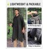imageSaphiRose Extra Thick Hooded Rain Poncho Double Layer Waterproof Raincoat Jacket for Men Women AdultsBlack