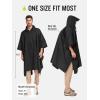 imageSaphiRose Extra Thick Hooded Rain Poncho Double Layer Waterproof Raincoat Jacket for Men Women AdultsBlack