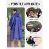 imageSaphiRose Extra Thick Hooded Rain Poncho Double Layer Waterproof Raincoat Jacket for Men Women AdultsBlue