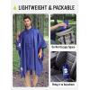 imageSaphiRose Extra Thick Hooded Rain Poncho Double Layer Waterproof Raincoat Jacket for Men Women AdultsBlue