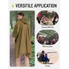 imageSaphiRose Extra Thick Hooded Rain Poncho Double Layer Waterproof Raincoat Jacket for Men Women AdultsBrown