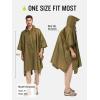 imageSaphiRose Extra Thick Hooded Rain Poncho Double Layer Waterproof Raincoat Jacket for Men Women AdultsBrown