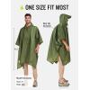 imageSaphiRose Extra Thick Hooded Rain Poncho Double Layer Waterproof Raincoat Jacket for Men Women AdultsGreen