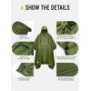 imageSaphiRose Extra Thick Hooded Rain Poncho Double Layer Waterproof Raincoat Jacket for Men Women AdultsGreen