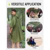imageSaphiRose Extra Thick Hooded Rain Poncho Double Layer Waterproof Raincoat Jacket for Men Women AdultsGreen