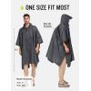 imageSaphiRose Extra Thick Hooded Rain Poncho Double Layer Waterproof Raincoat Jacket for Men Women AdultsGrey