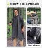 imageSaphiRose Extra Thick Hooded Rain Poncho Double Layer Waterproof Raincoat Jacket for Men Women AdultsGrey