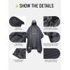 imageSaphiRose Extra Thick Hooded Rain Poncho Double Layer Waterproof Raincoat Jacket for Men Women AdultsGrey