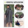 imageSaphiRose Extra Thick Hooded Rain Poncho Double Layer Waterproof Raincoat Jacket for Men Women AdultsGrey