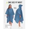imageSaphiRose Extra Thick Hooded Rain Poncho Double Layer Waterproof Raincoat Jacket for Men Women AdultsHaze Blue