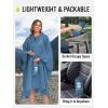 imageSaphiRose Extra Thick Hooded Rain Poncho Double Layer Waterproof Raincoat Jacket for Men Women AdultsHaze Blue