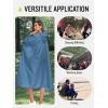imageSaphiRose Extra Thick Hooded Rain Poncho Double Layer Waterproof Raincoat Jacket for Men Women AdultsHaze Blue