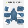 imageSaphiRose Extra Thick Hooded Rain Poncho Double Layer Waterproof Raincoat Jacket for Men Women AdultsHaze Blue