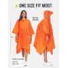 imageSaphiRose Extra Thick Hooded Rain Poncho Double Layer Waterproof Raincoat Jacket for Men Women AdultsOrange