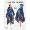 imageSaphiRose Extra Thick Hooded Rain Poncho Double Layer Waterproof Raincoat Jacket for Men Women AdultsUniverse Galaxy
