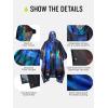 imageSaphiRose Extra Thick Hooded Rain Poncho Double Layer Waterproof Raincoat Jacket for Men Women AdultsUniverse Galaxy