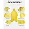 imageSaphiRose Extra Thick Hooded Rain Poncho Double Layer Waterproof Raincoat Jacket for Men Women AdultsYellow