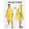 imageSaphiRose Extra Thick Hooded Rain Poncho Double Layer Waterproof Raincoat Jacket for Men Women AdultsYellow