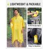 imageSaphiRose Extra Thick Hooded Rain Poncho Double Layer Waterproof Raincoat Jacket for Men Women AdultsYellow