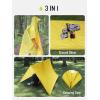 imageSaphiRose Extra Thick Hooded Rain Poncho Double Layer Waterproof Raincoat Jacket for Men Women AdultsYellow
