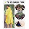 imageSaphiRose Extra Thick Hooded Rain Poncho Double Layer Waterproof Raincoat Jacket for Men Women AdultsYellow