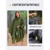 imageSaphiRose Hooded Rain Poncho Waterproof Raincoat Jacket for Men Women AdultsArmy Green