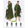 imageSaphiRose Hooded Rain Poncho Waterproof Raincoat Jacket for Men Women AdultsArmy Green