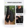 imageSaphiRose Hooded Rain Poncho Waterproof Raincoat Jacket for Men Women AdultsBlack