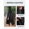 imageSaphiRose Hooded Rain Poncho Waterproof Raincoat Jacket for Men Women AdultsBlack02 With Reflective Stripes
