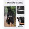 imageSaphiRose Hooded Rain Poncho Waterproof Raincoat Jacket for Men Women AdultsBlack03 With Reflective Stripes