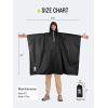 imageSaphiRose Hooded Rain Poncho Waterproof Raincoat Jacket for Men Women AdultsBlack03 With Reflective Stripes