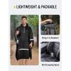 imageSaphiRose Hooded Rain Poncho Waterproof Raincoat Jacket for Men Women AdultsBlack05 With Reflective Stripes