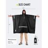 imageSaphiRose Hooded Rain Poncho Waterproof Raincoat Jacket for Men Women AdultsBlack05 With Reflective Stripes
