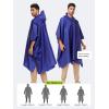 imageSaphiRose Hooded Rain Poncho Waterproof Raincoat Jacket for Men Women AdultsDeep Blue