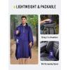 imageSaphiRose Hooded Rain Poncho Waterproof Raincoat Jacket for Men Women AdultsDeep Blue02 With Reflective Stripes