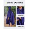 imageSaphiRose Hooded Rain Poncho Waterproof Raincoat Jacket for Men Women AdultsDeep Blue02 With Reflective Stripes
