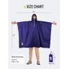 imageSaphiRose Hooded Rain Poncho Waterproof Raincoat Jacket for Men Women AdultsDeep Blue03 With Reflective Stripes